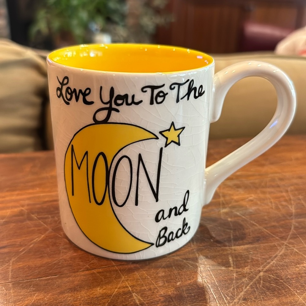 Love You To The Moon And Back Our Name Is Mud Yellow MUG Laurie Veasey Star